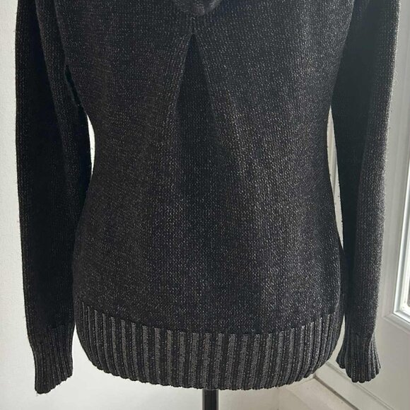 Oakley Women’s Charcoal Cotton-Wool Hooded Zip Knit Cardigan w/ Snap-Tab – US S - Picture 4 of 11